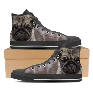 Loyal Pug Mens High Top Shoe (Black)