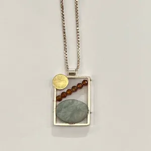 LR261N-BIS Rectangle Frame Necklace