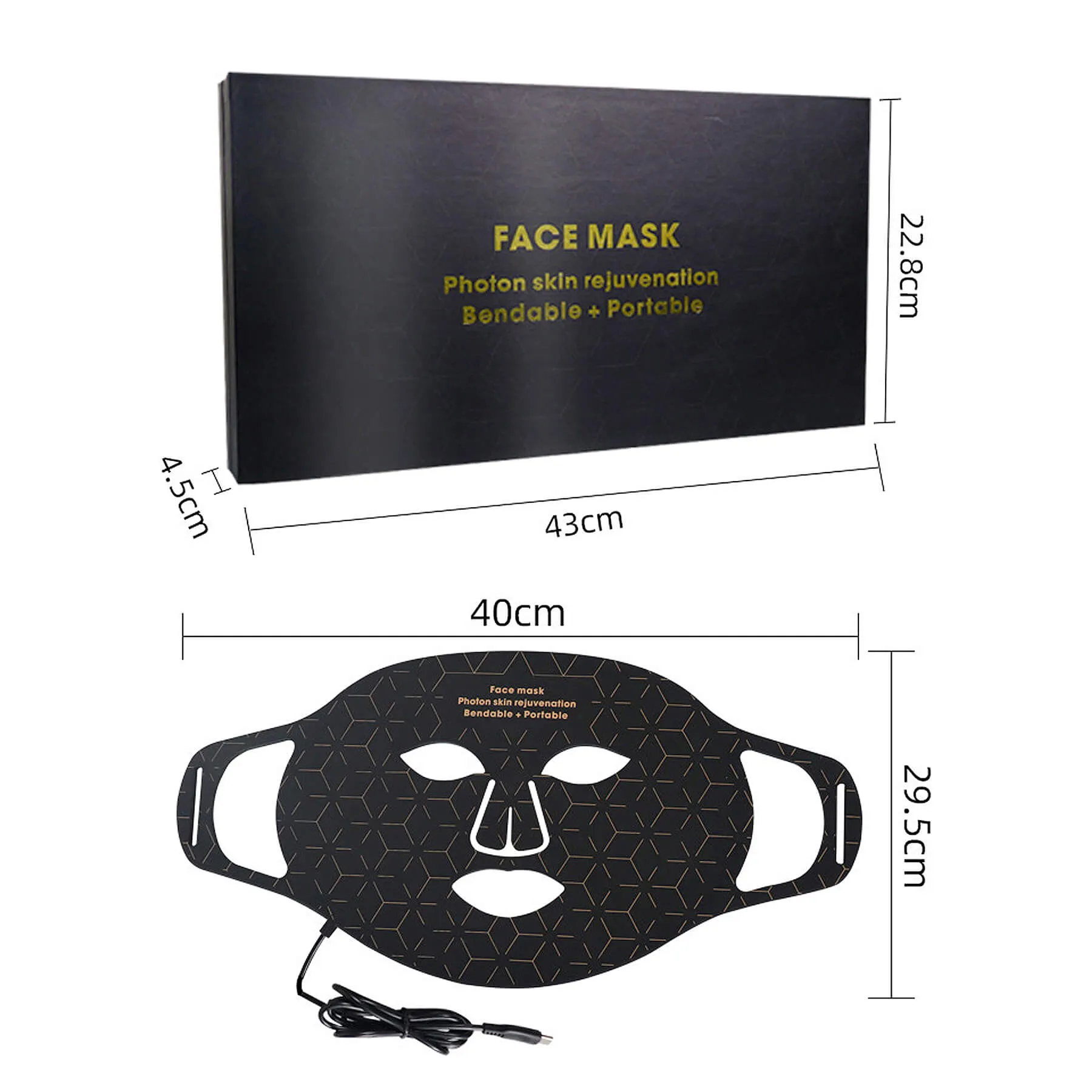 Lukirch® Portable LED Face Mask 4 Colors Light Therapy Facial Photon Beauty Device