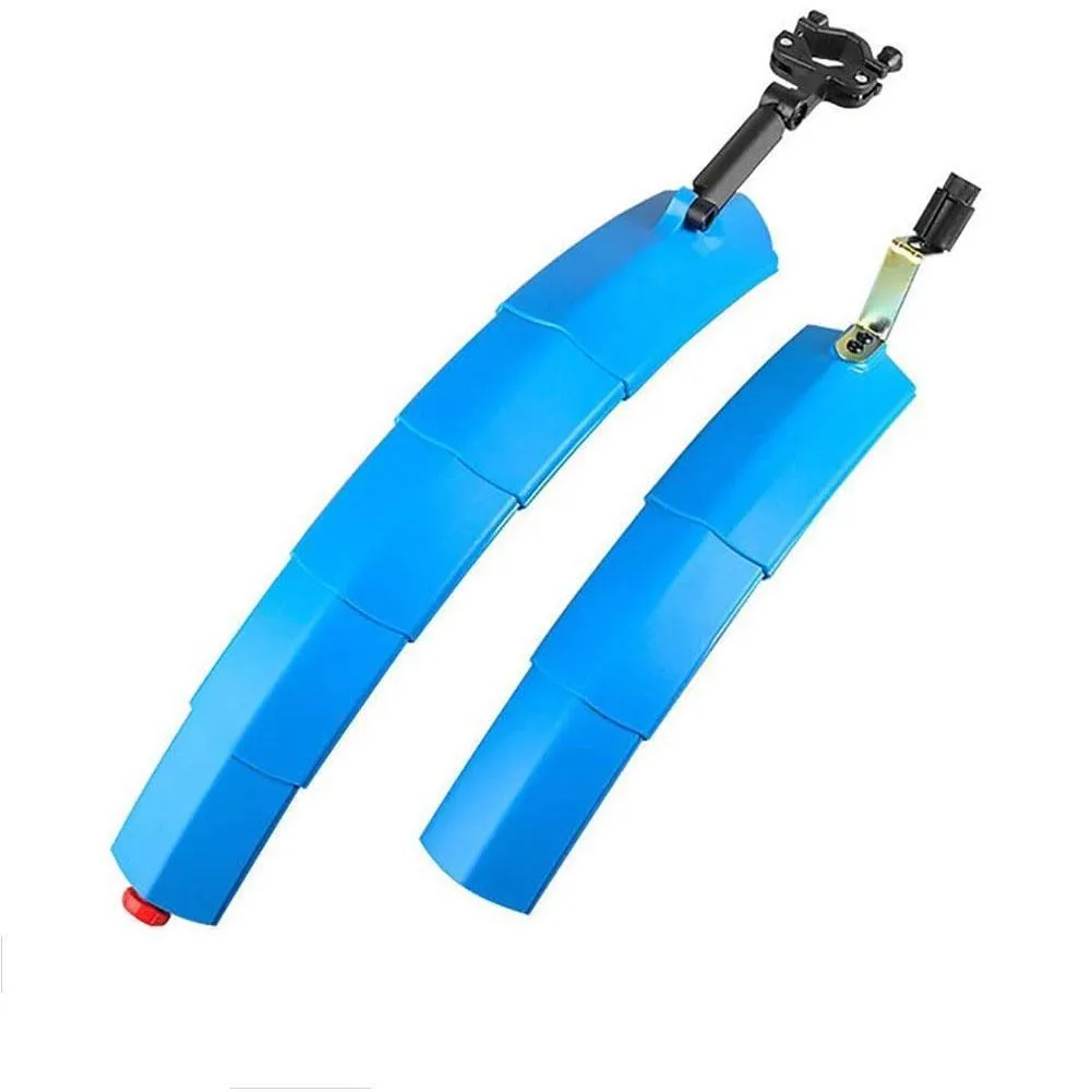 Luminous retractable front and rear bicycle fenders