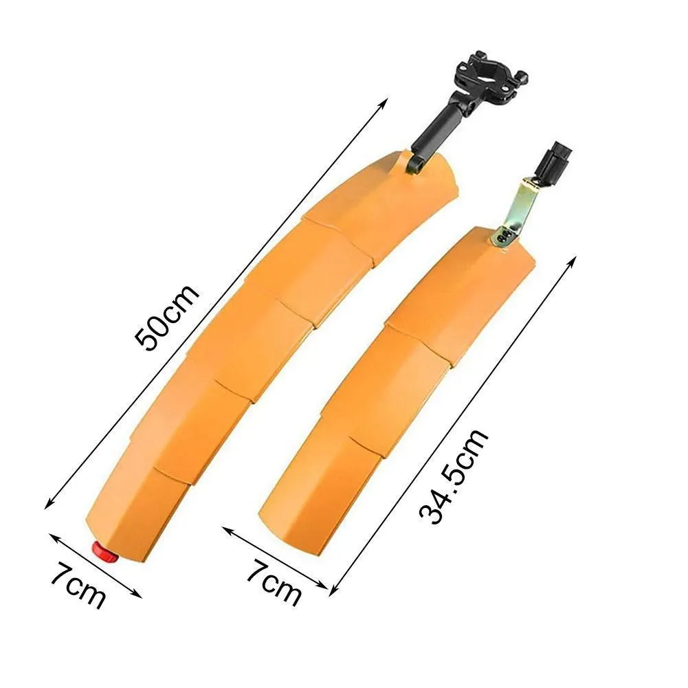 Luminous retractable front and rear bicycle fenders