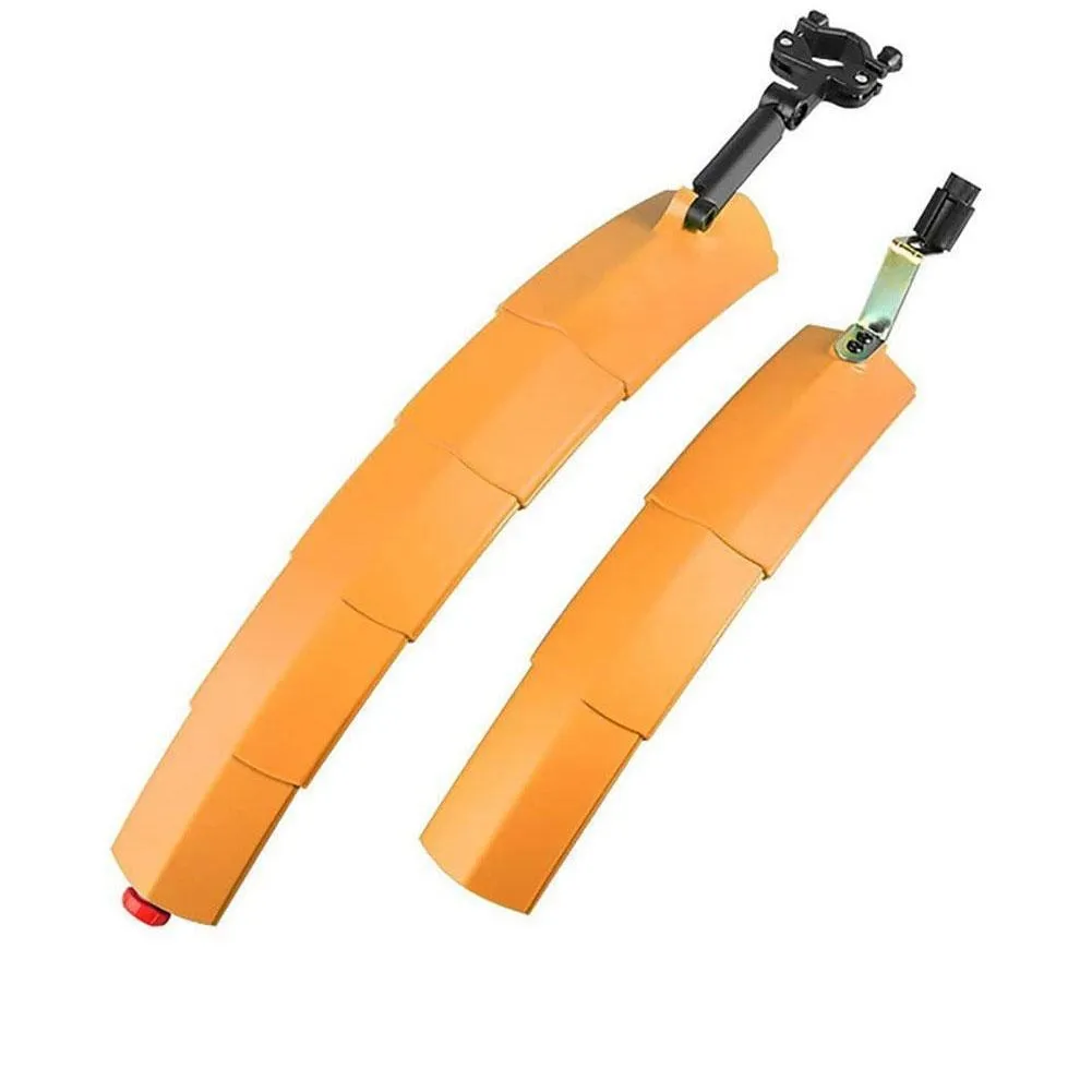 Luminous retractable front and rear bicycle fenders