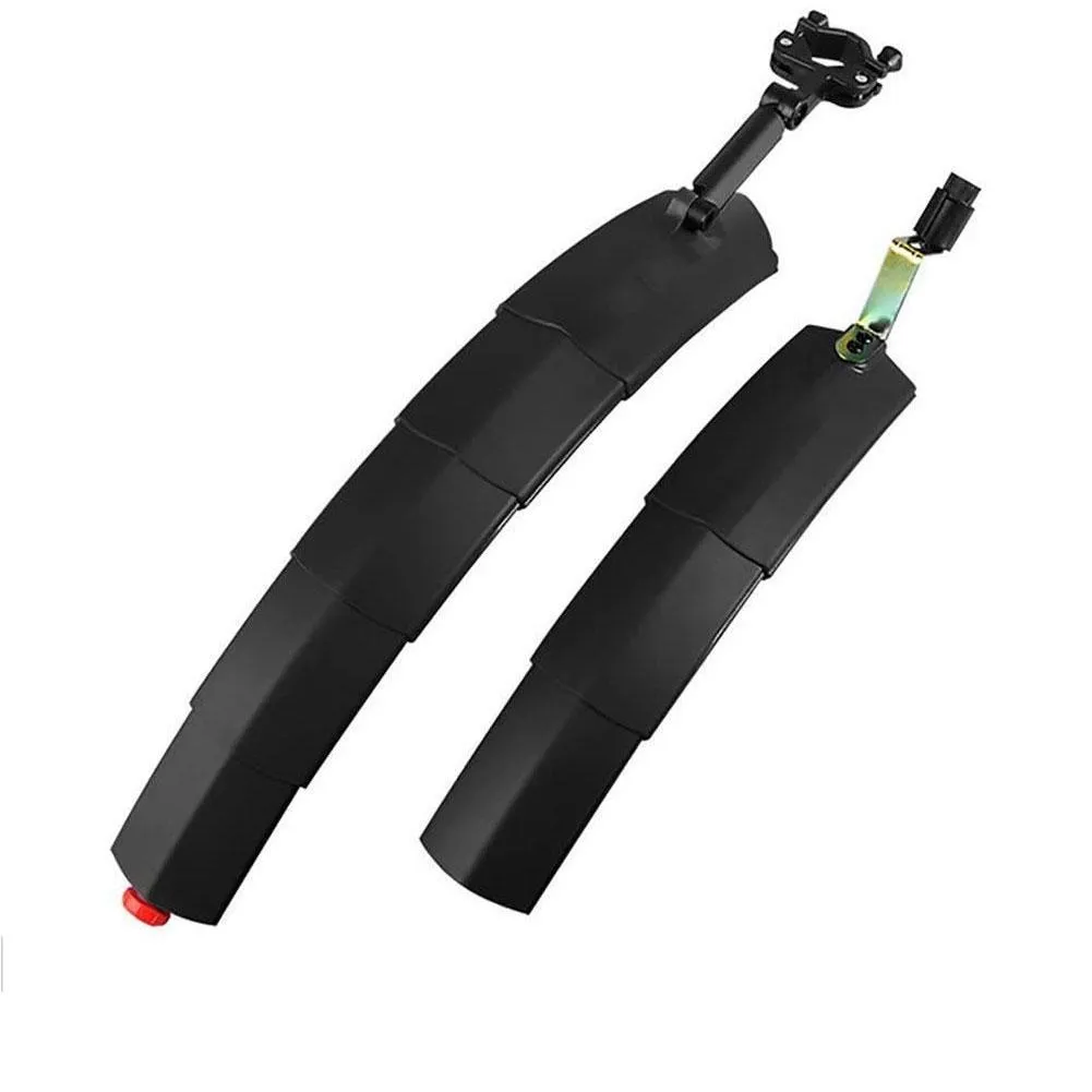Luminous retractable front and rear bicycle fenders