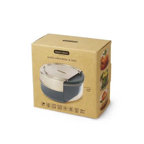 Lunch bowl Glass Black Blum 750 ml Granit GR-LB-L015