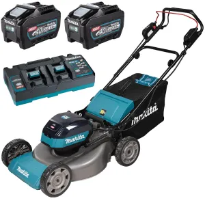Makita 53cm Lawn Mower 40V Max XGT Li-ion Cordless Garden Grass Outdoor 2 x 5Ah Battery and Dual Fast Charger LM002GT204