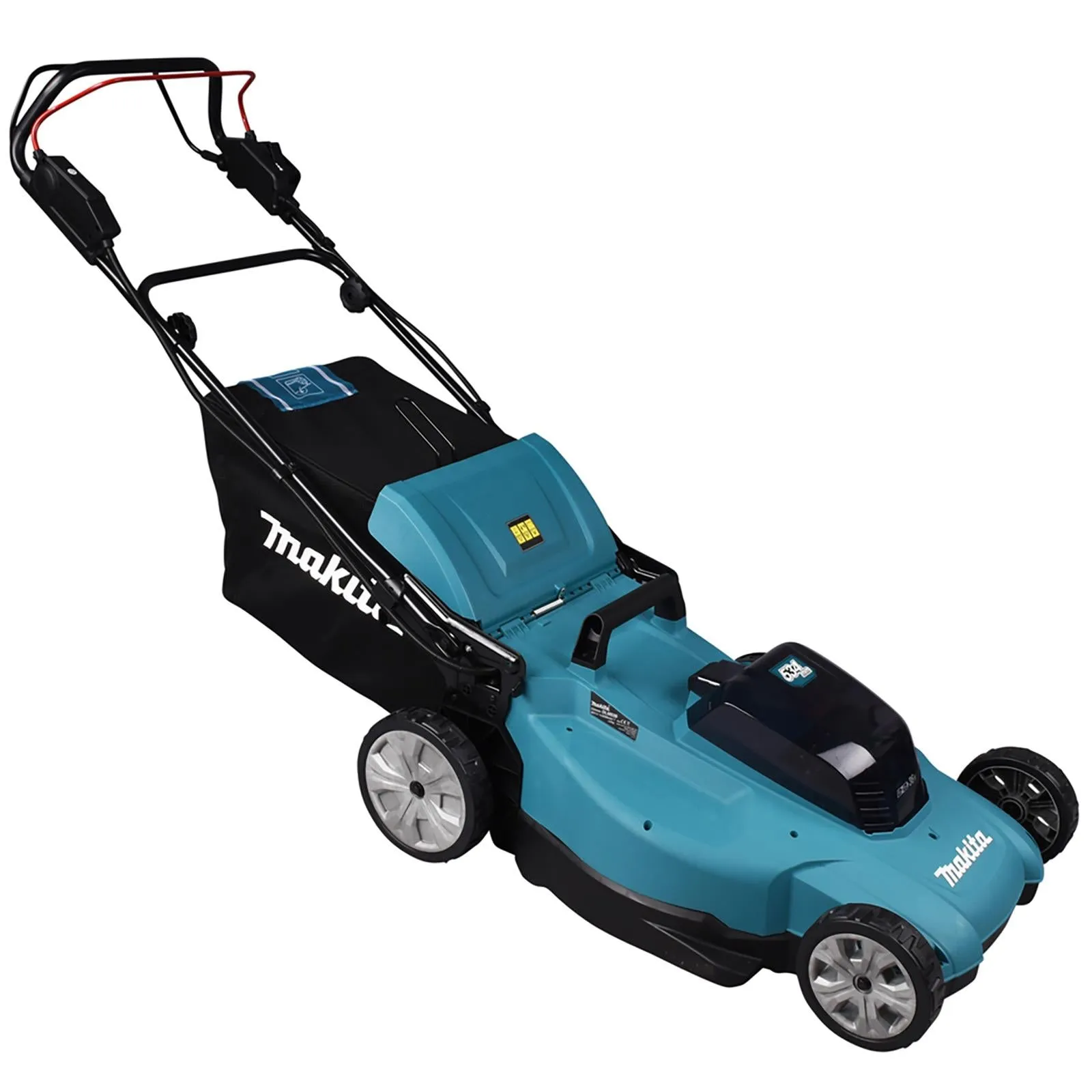 Makita 53cm Lawn Mower Kit Twin 18V LXT Li-ion Cordless Garden Grass Outdoor 2 x 5Ah Battery and Dual Charger DLM539CT2