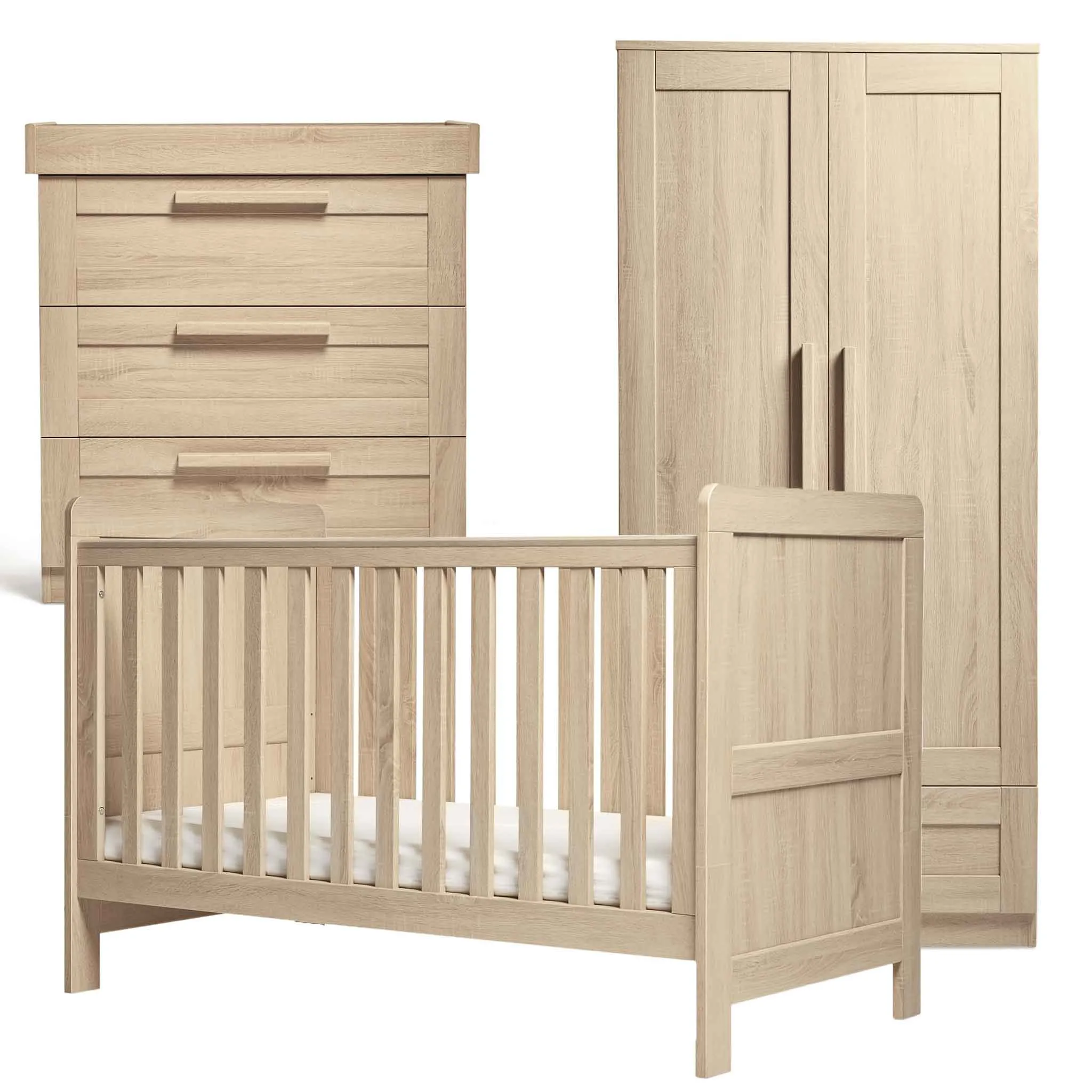 Mamas & Papas Atlas 3 Piece Cotbed Range Light Oak