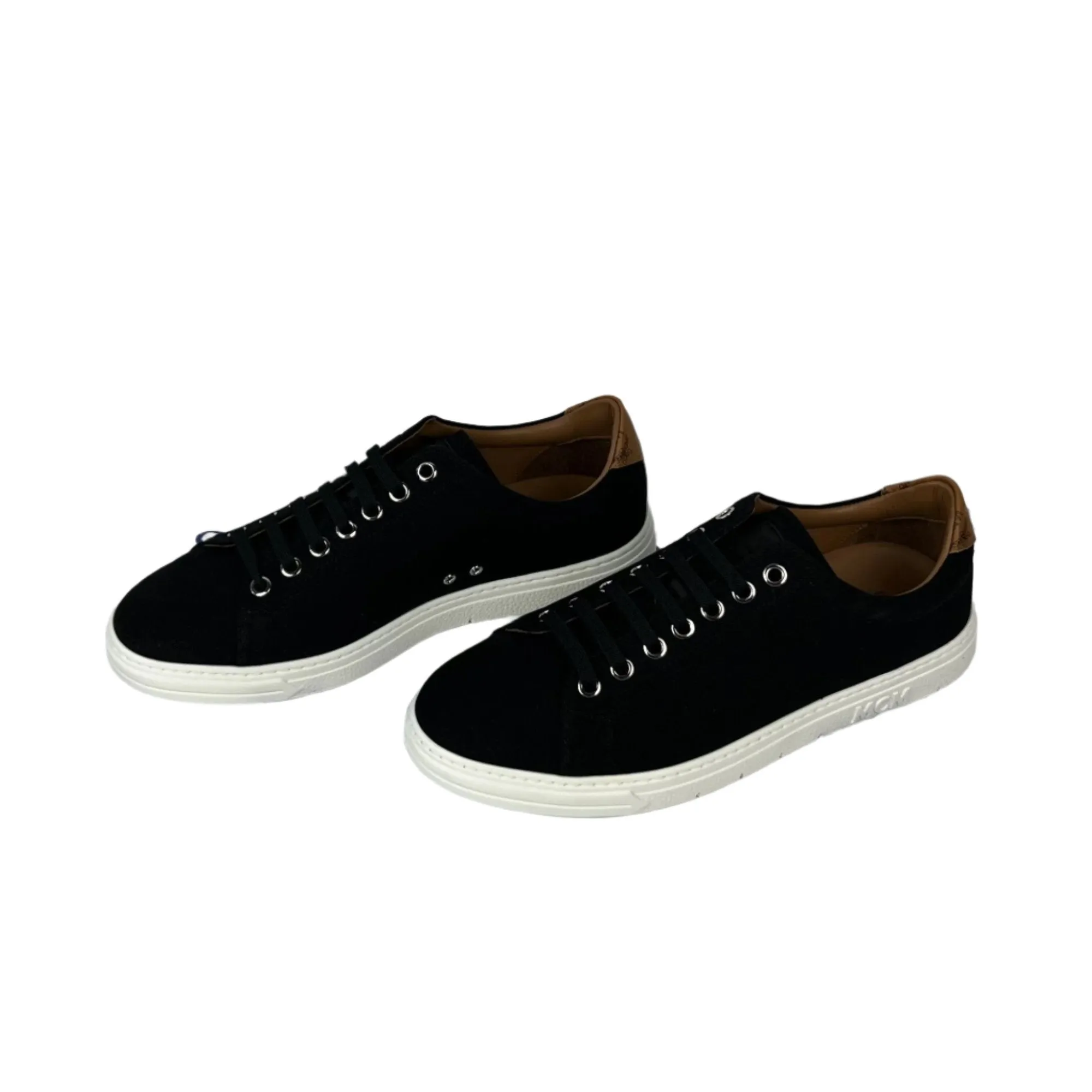 MCM LT Terrain Derby Black Cotton Canvas Sneakers