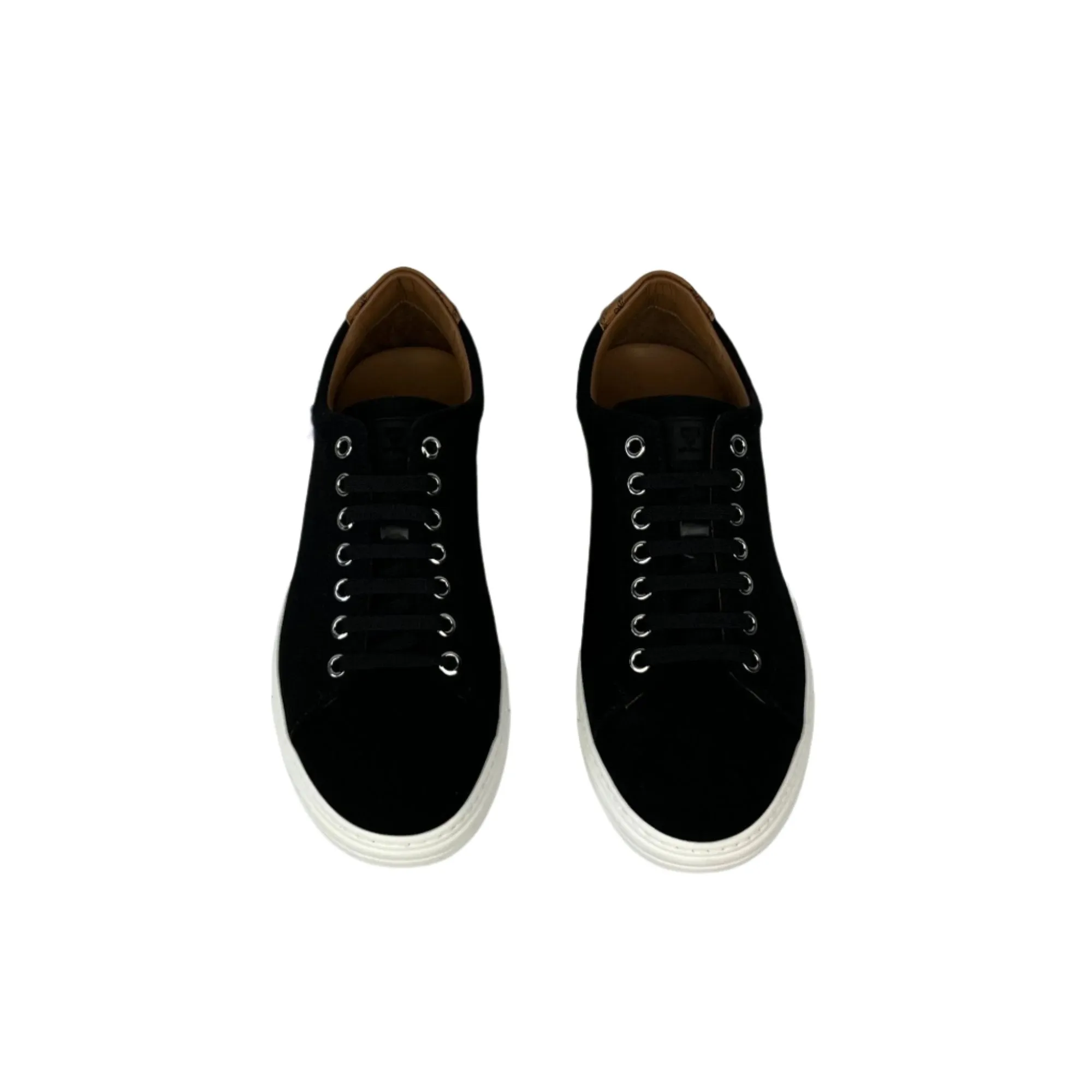 MCM LT Terrain Derby Black Cotton Canvas Sneakers