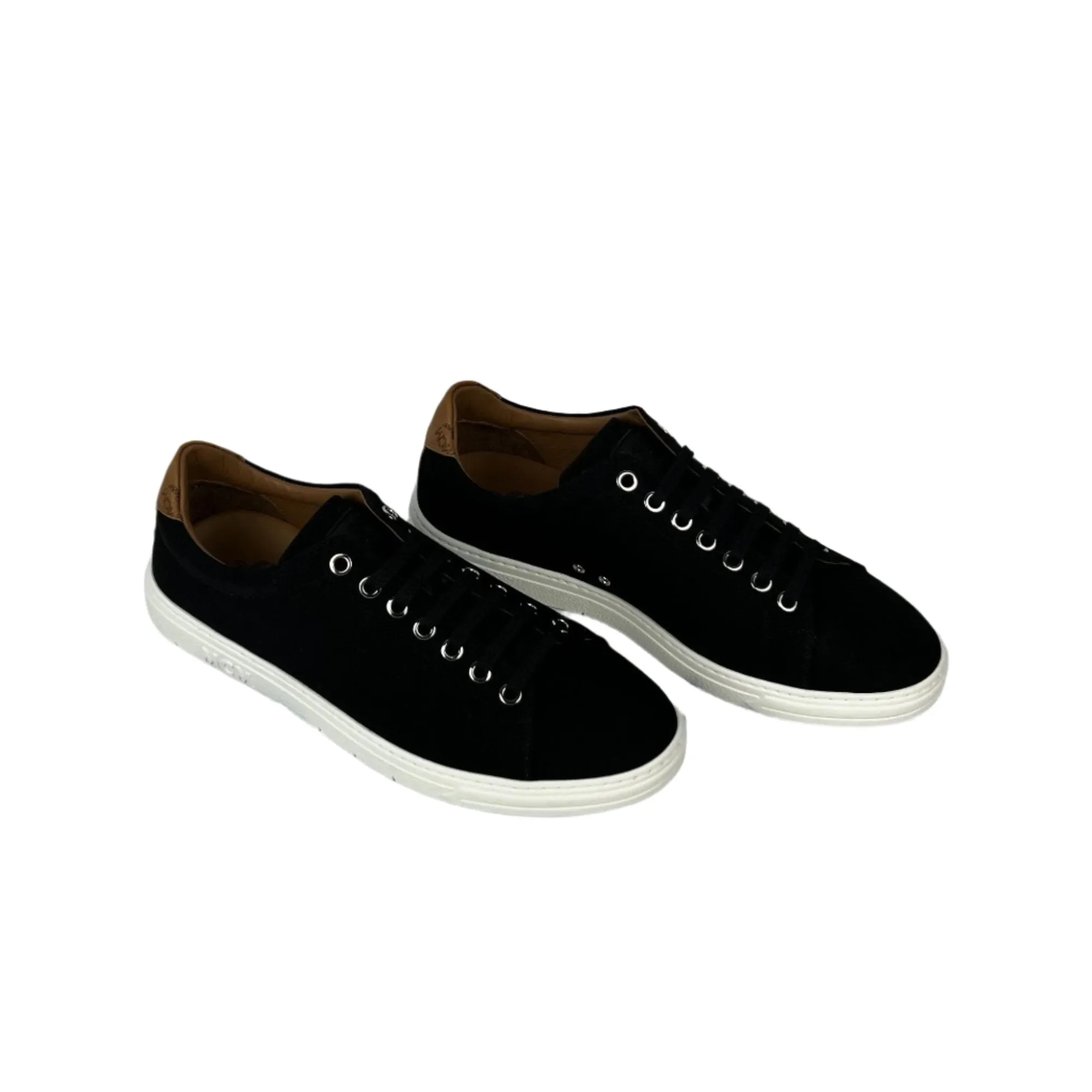 MCM LT Terrain Derby Black Cotton Canvas Sneakers