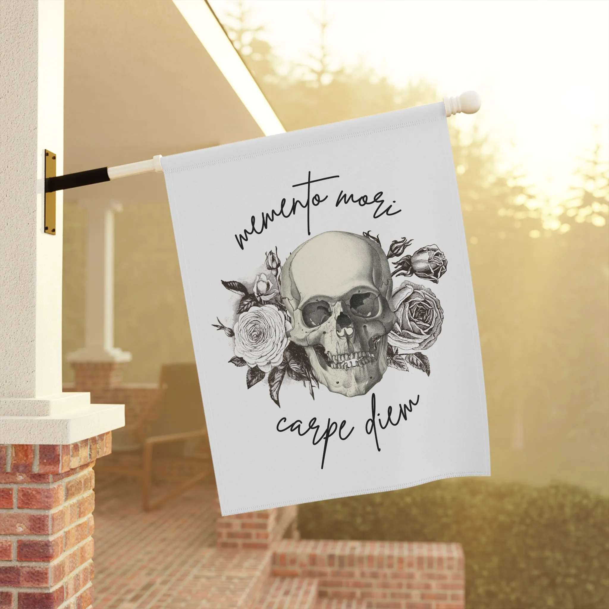 Memento Mori Carpe Diem Garden Flag