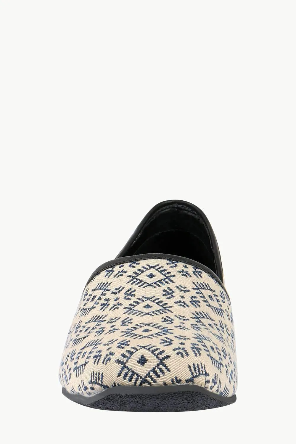Men's Beige Jacquard Slip-On Juttis