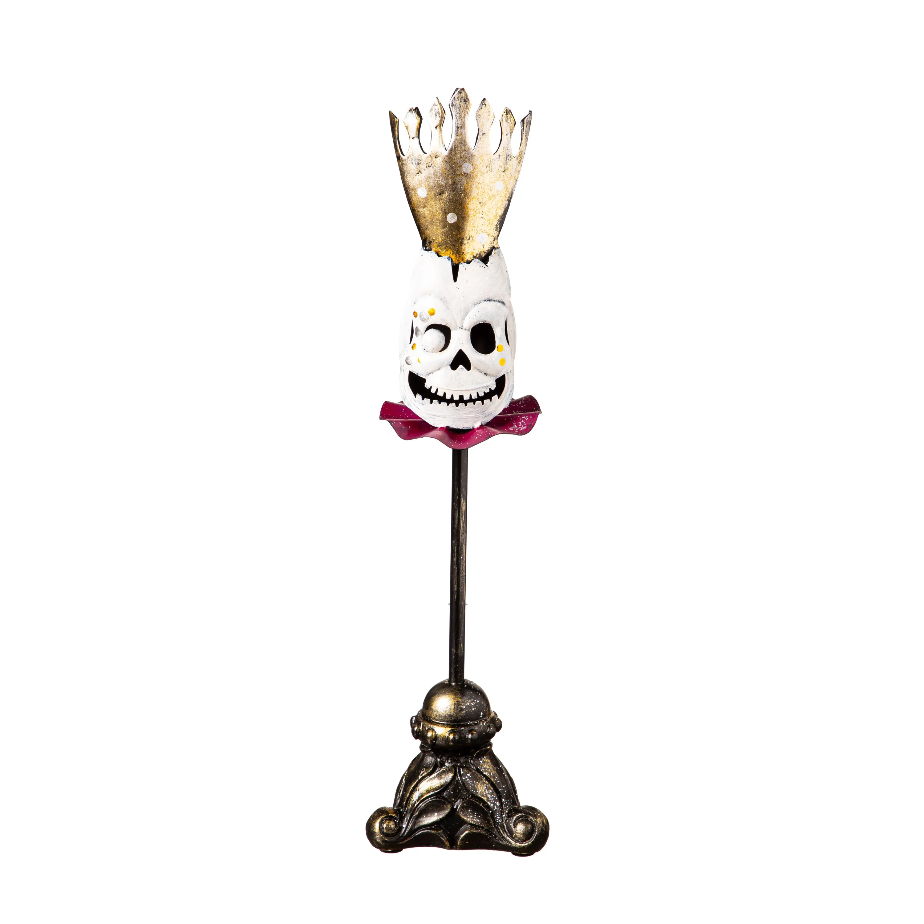 Metal Skeleton Green Head on stand/Skeleton Purple Head on Stand Set of 2,phc300