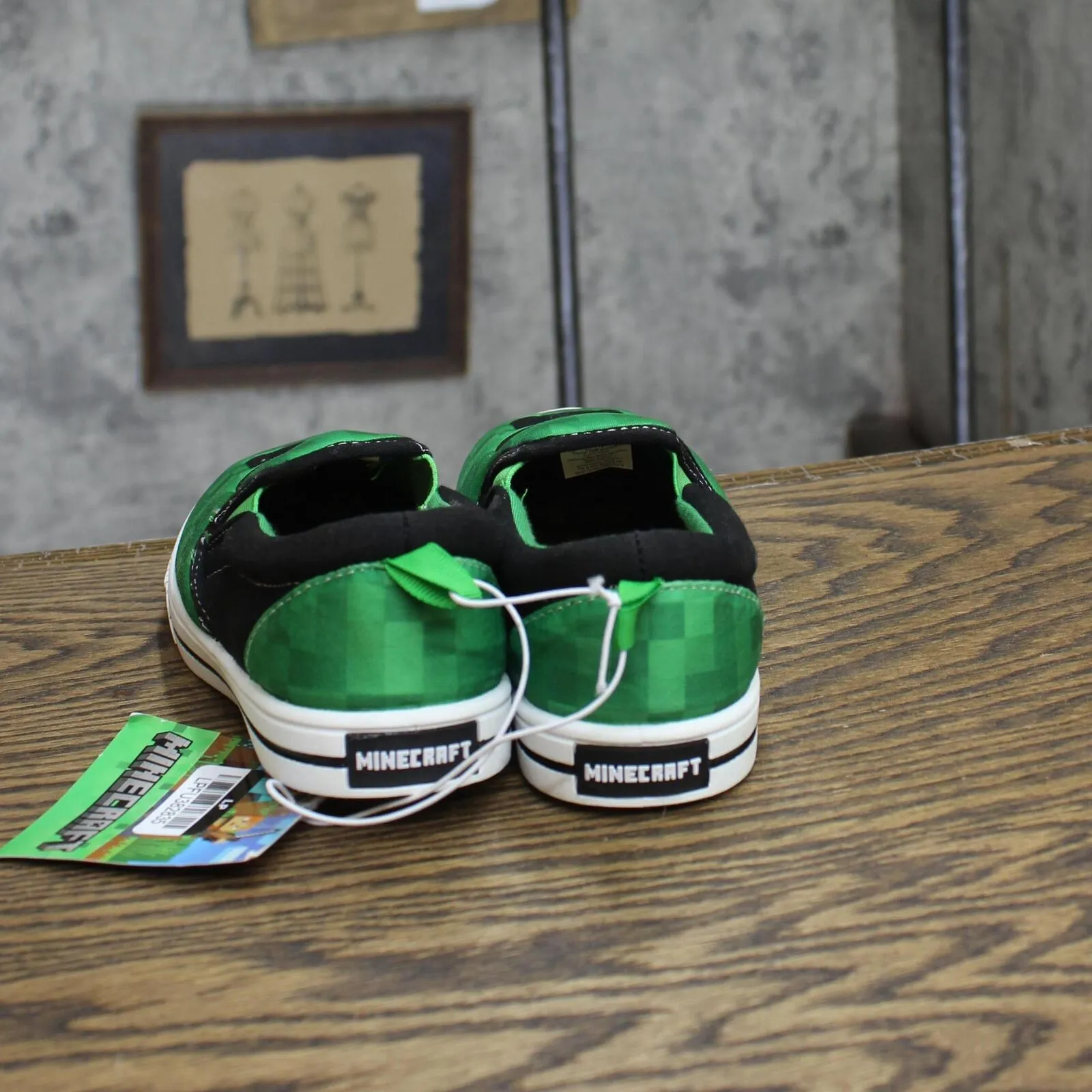 Minecraft Boys Creeper Slip-On Shoes 167594ccfccc65 Green 1