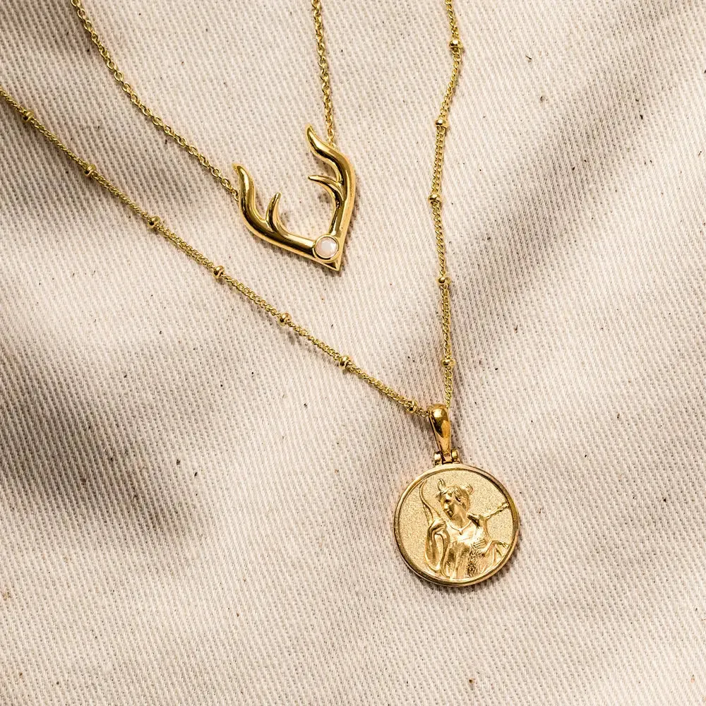 Mini AWE Goddess Coin Pendant w/ Chain, multiple styles