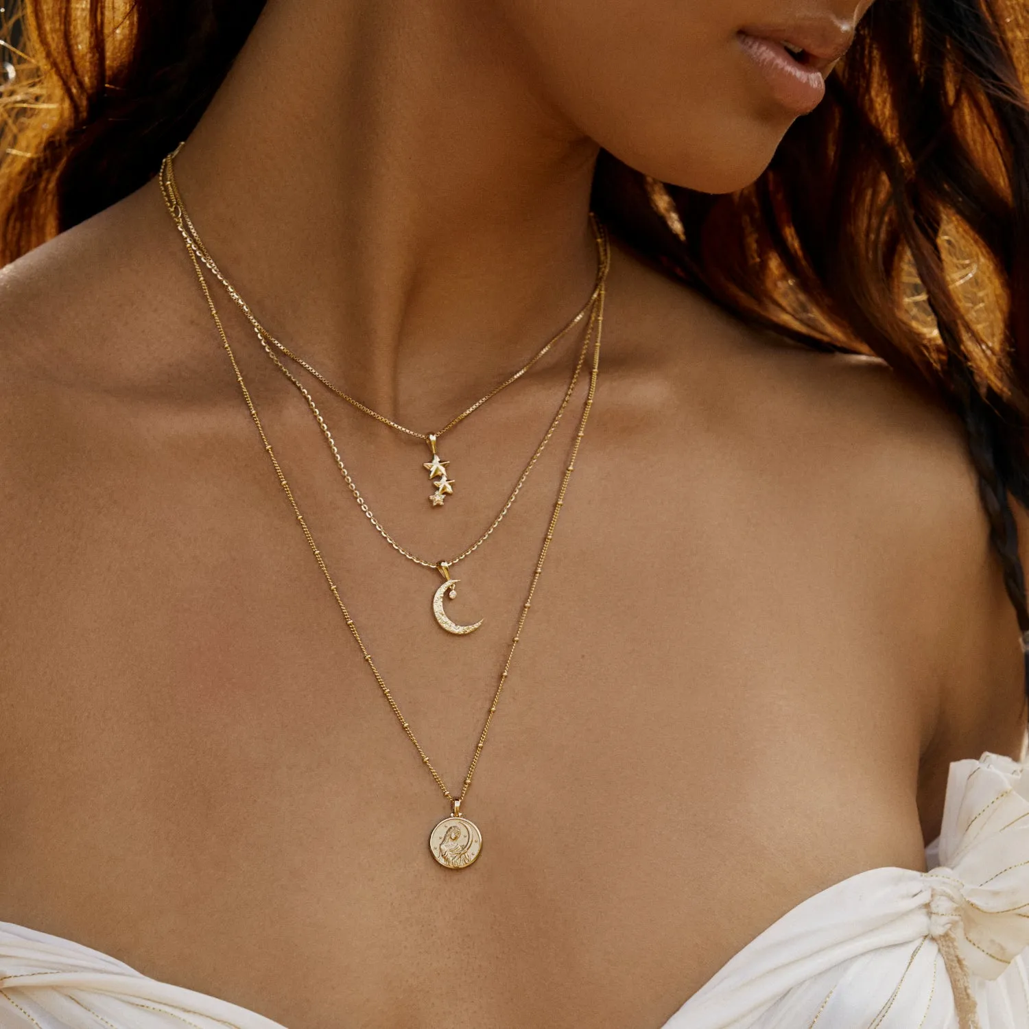Mini AWE Goddess Coin Pendant w/ Chain, multiple styles