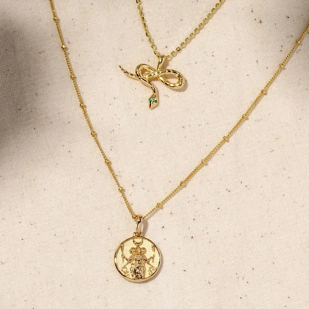 Mini AWE Goddess Coin Pendant w/ Chain, multiple styles