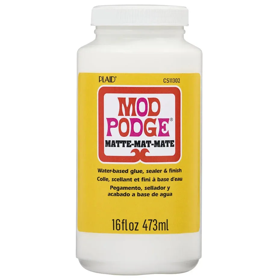 Mod Podge Matte Glue Sealer Finish Quick Drying Clear - 16 fl oz