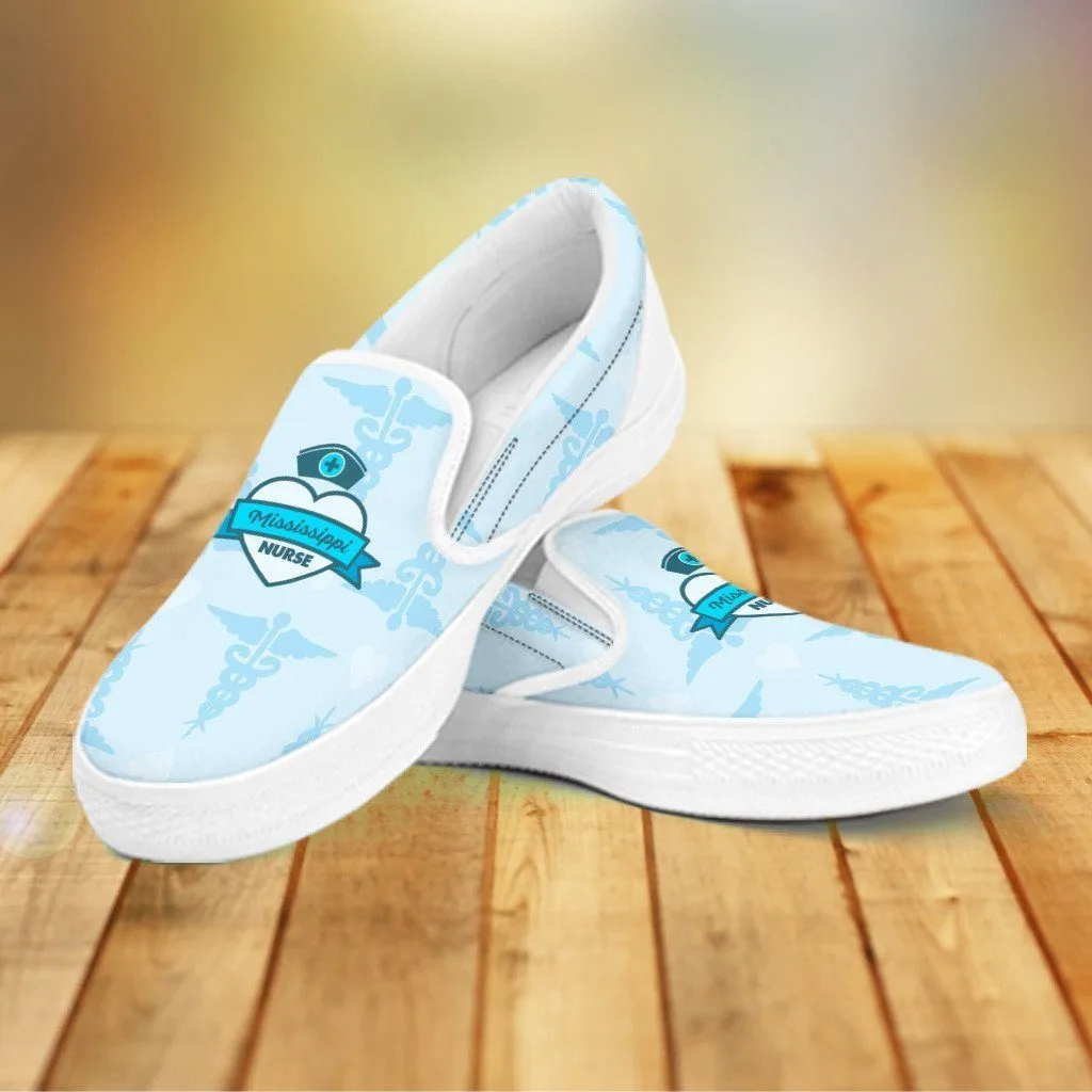 MS Nurse Blue Slip Ons