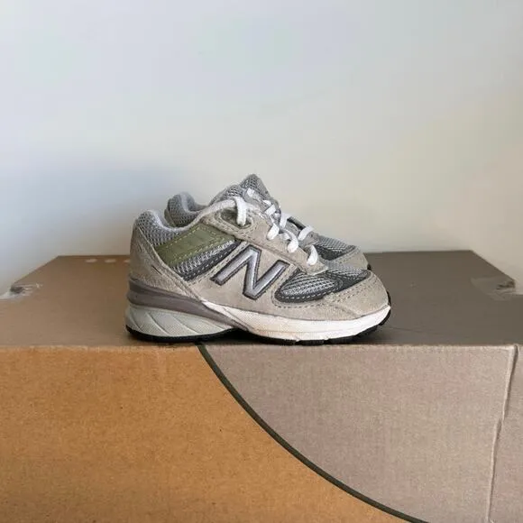 New Balance 990 V5 Grey/White Toddler Sneakers - SZ 4 C