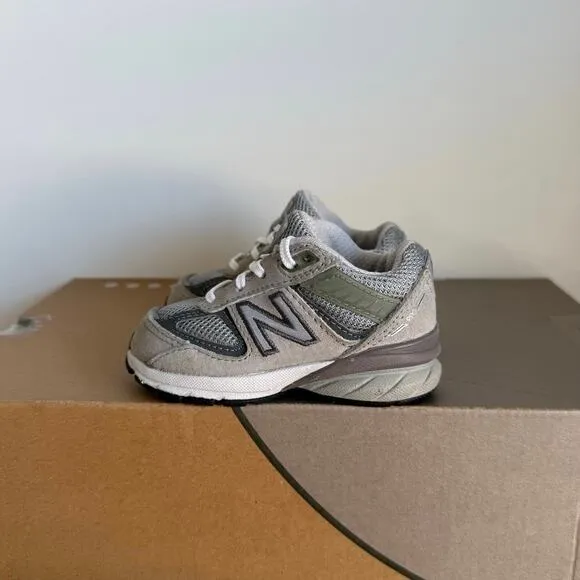 New Balance 990 V5 Grey/White Toddler Sneakers - SZ 4 C