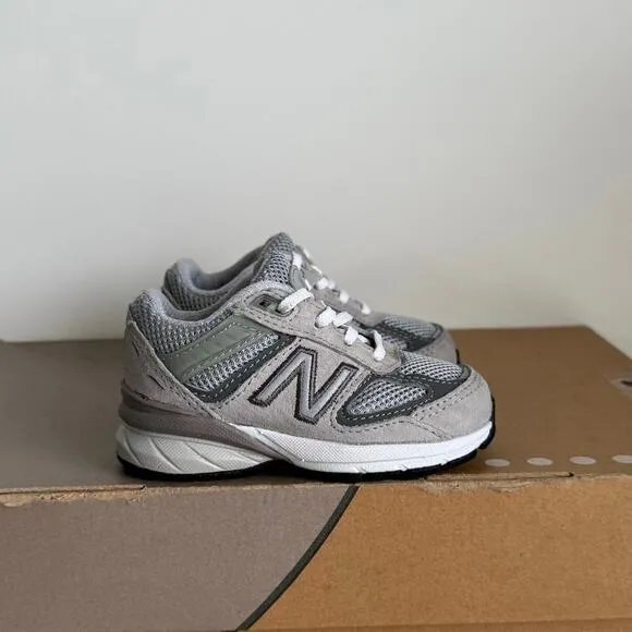 New Balance 990 V5 Grey/White Toddler Sneakers - SZ 4 C