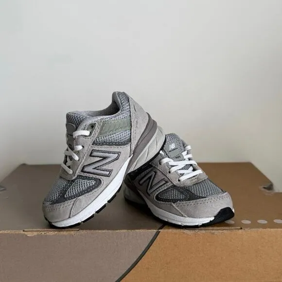 New Balance 990 V5 Grey/White Toddler Sneakers - SZ 4 C