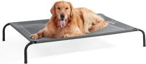 NEW Bedsure Large Indoor/Outdoor Elevated Pet Bed, Large, Portable Bed with Breathable Mesh, Grey, 49"