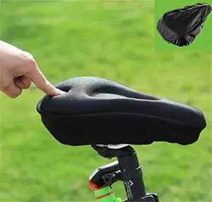 NKSA Bicycle Silicone Gel Seat Saddle Cover Soft Cushion Black