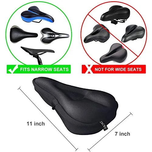NKSA Bicycle Silicone Gel Seat Saddle Cover Soft Cushion Black