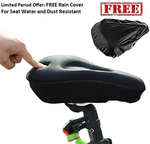 NKSA Bicycle Silicone Gel Seat Saddle Cover Soft Cushion Black