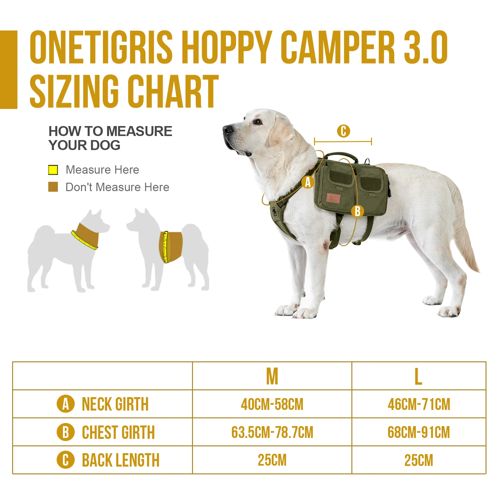 ONETIGRIS HOPPY CAMPER Dog Pack 3.0