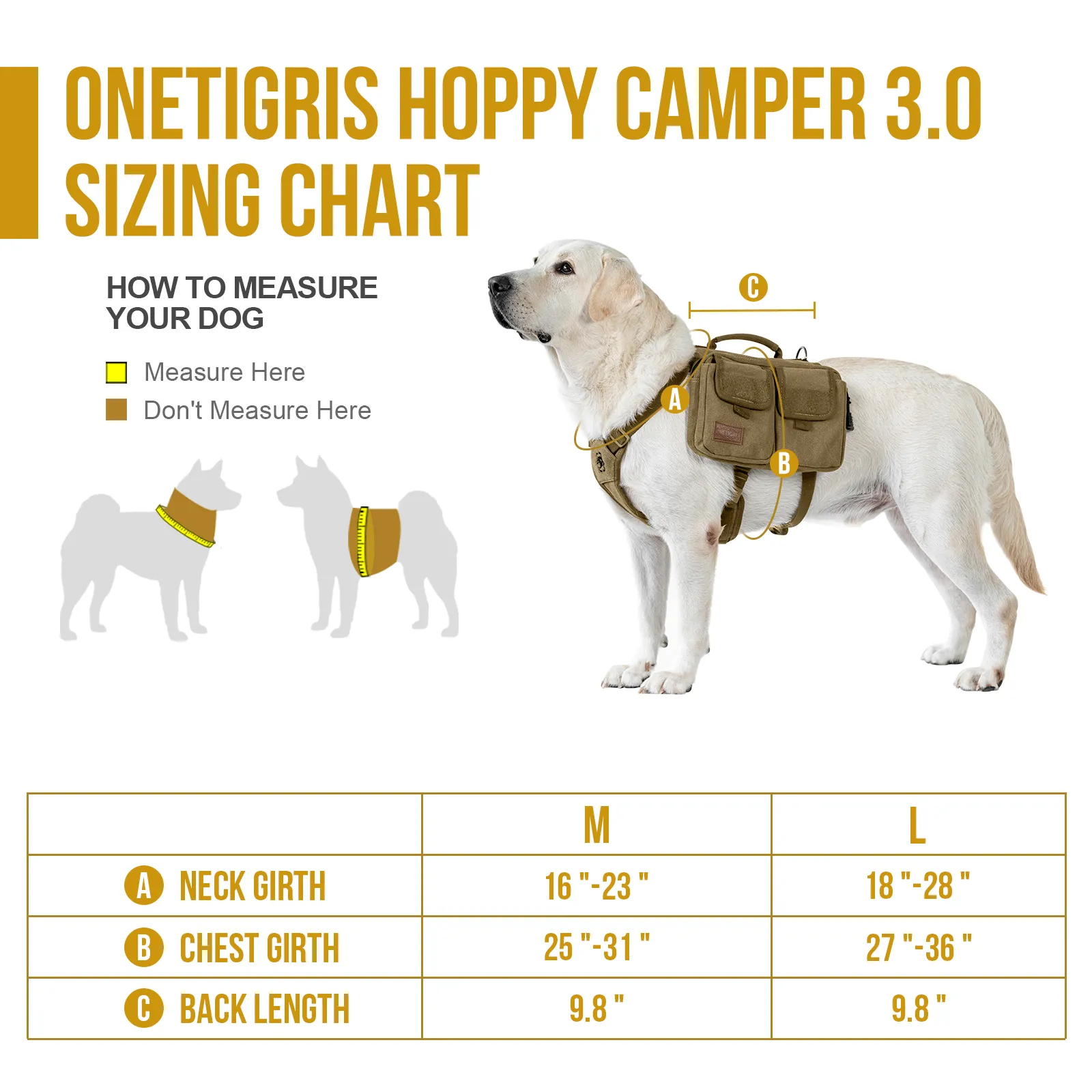 ONETIGRIS HOPPY CAMPER Dog Pack 3.0