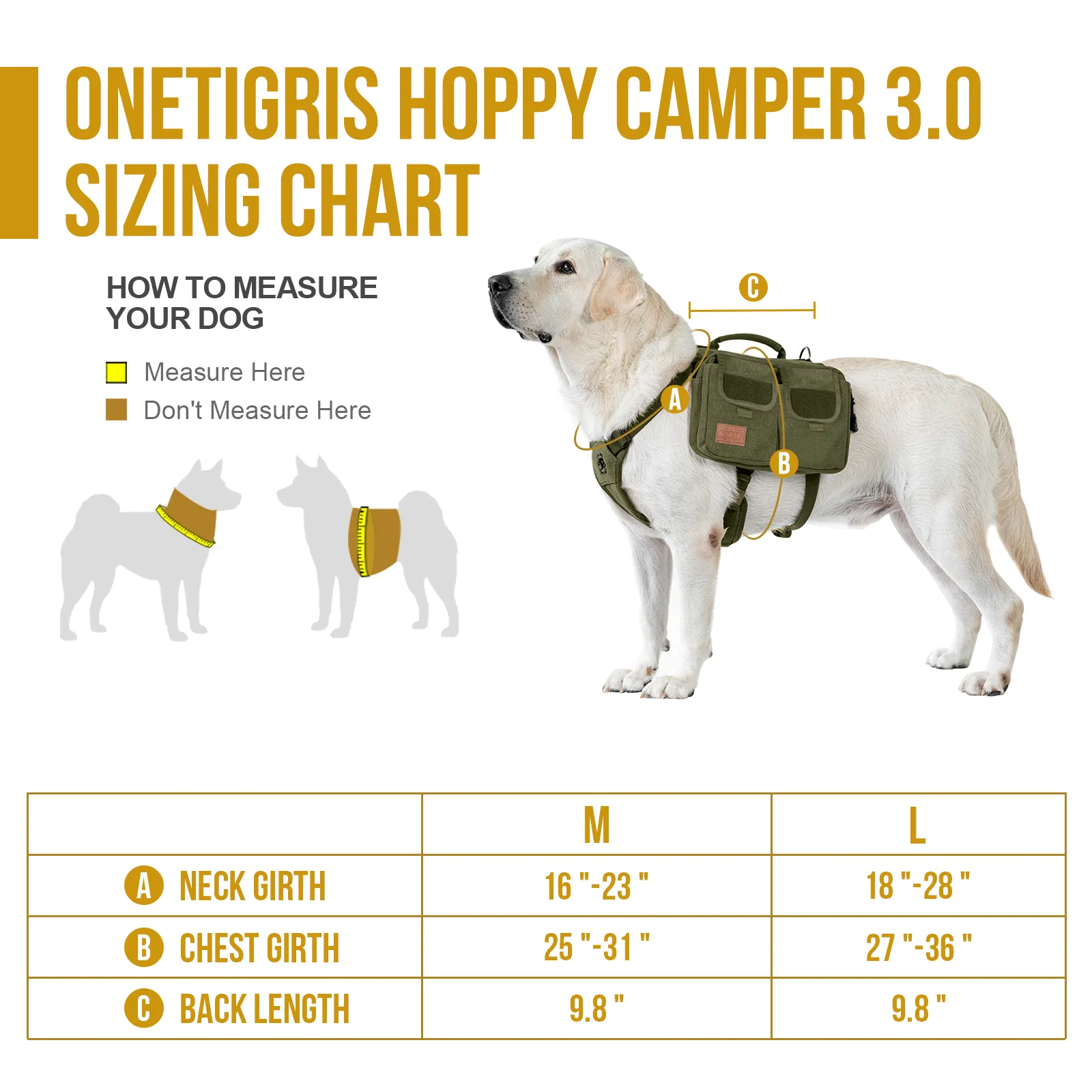 ONETIGRIS HOPPY CAMPER Dog Pack 3.0