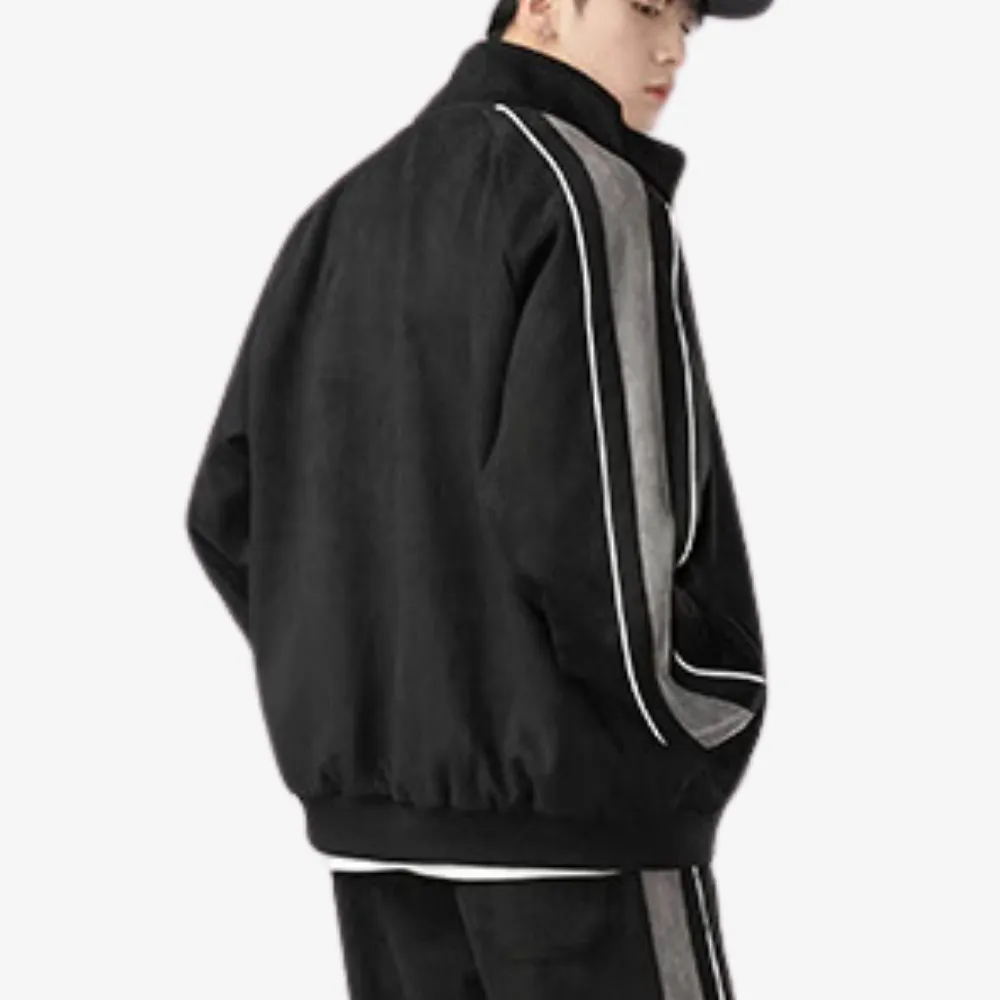 Outdoor Suede Reflective Stripe Jacket