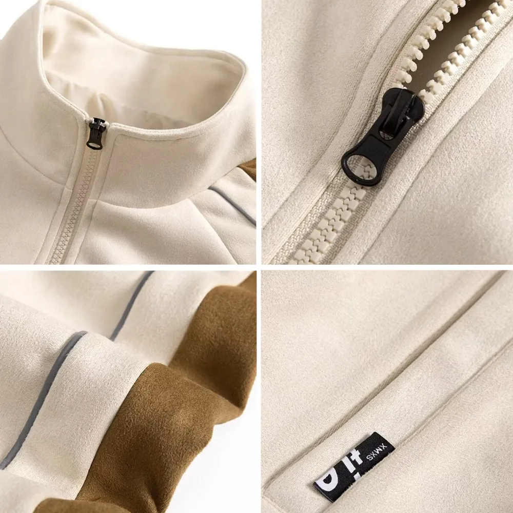 Outdoor Suede Reflective Stripe Jacket