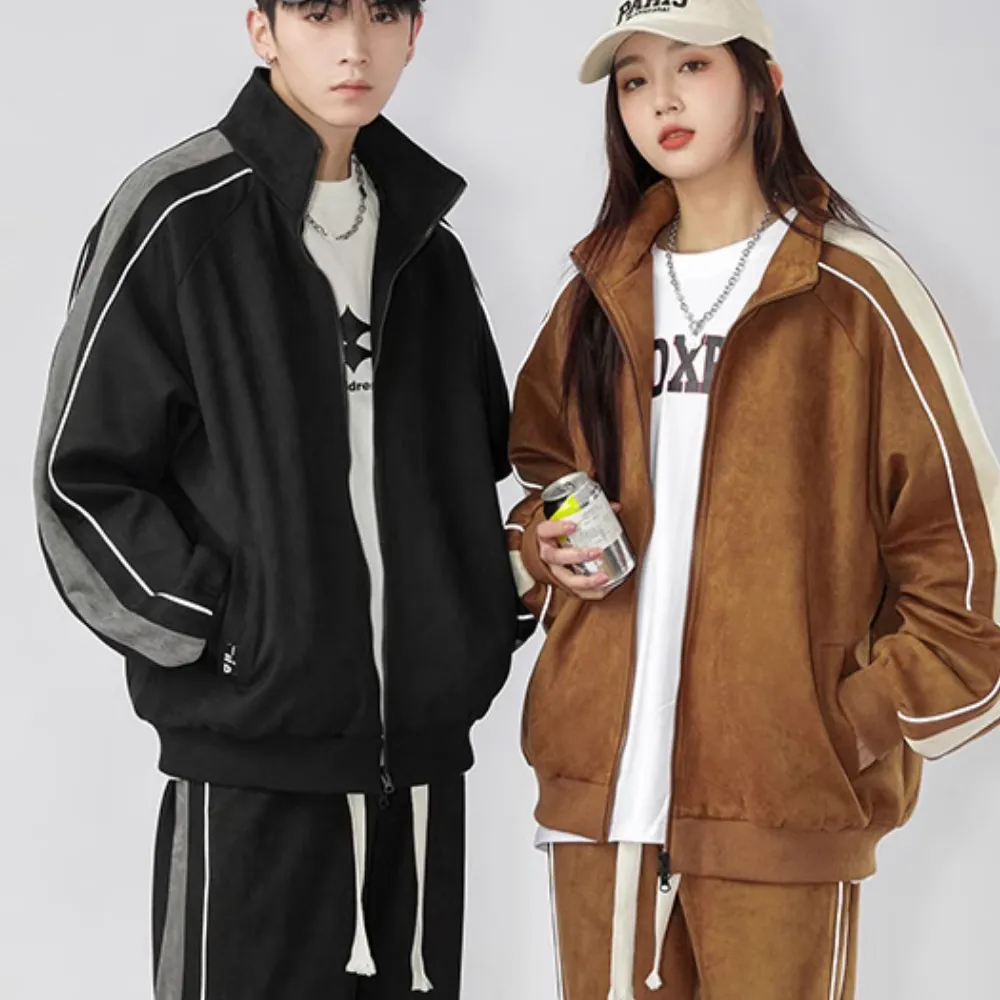 Outdoor Suede Reflective Stripe Jacket