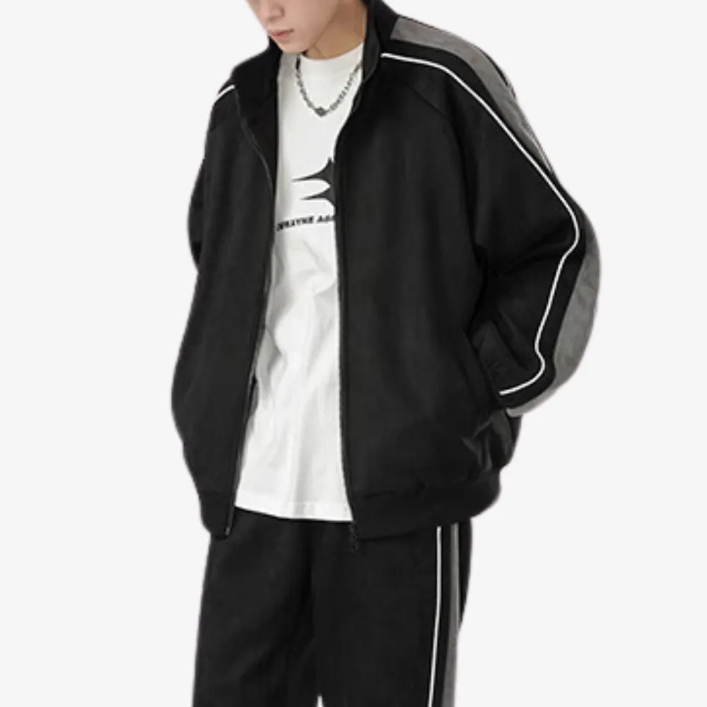 Outdoor Suede Reflective Stripe Jacket