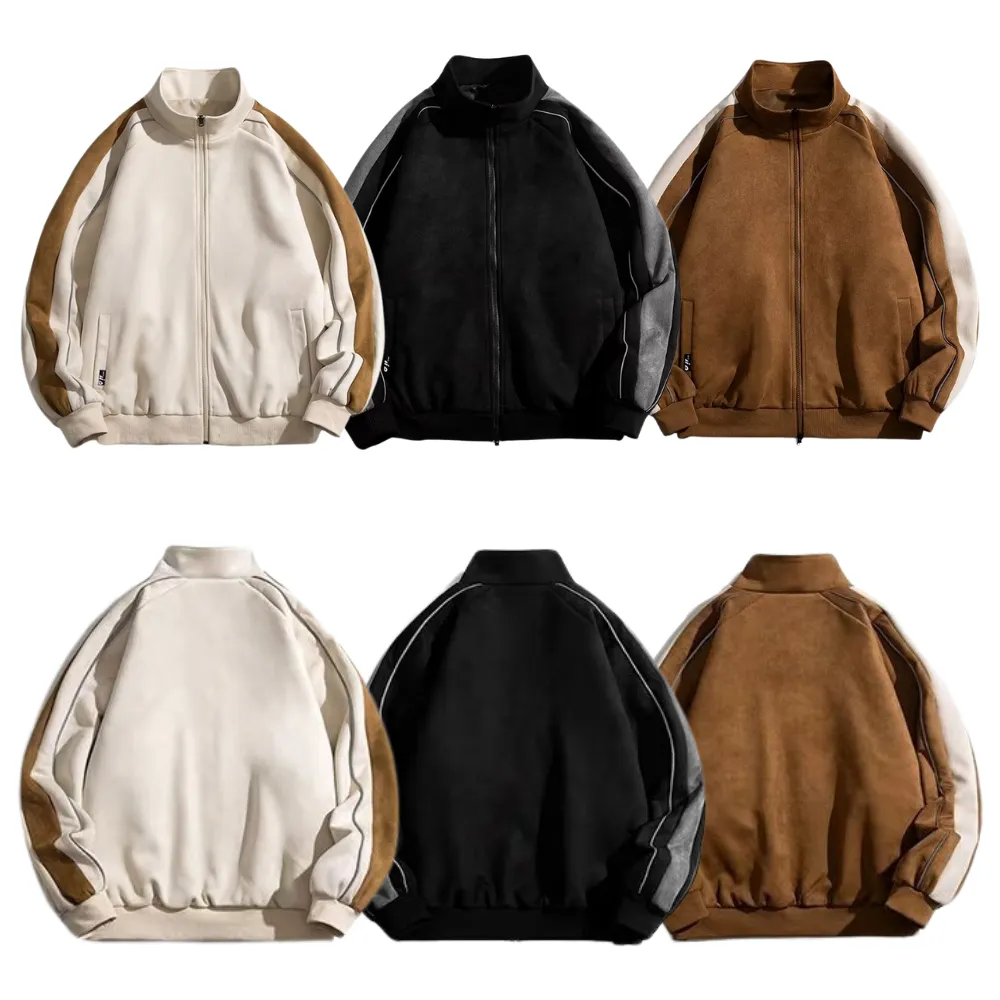 Outdoor Suede Reflective Stripe Jacket