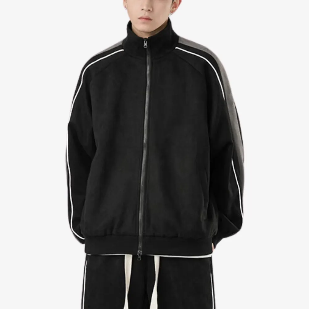 Outdoor Suede Reflective Stripe Jacket