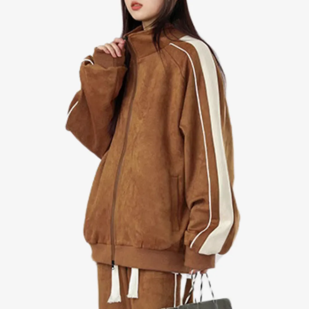 Outdoor Suede Reflective Stripe Jacket