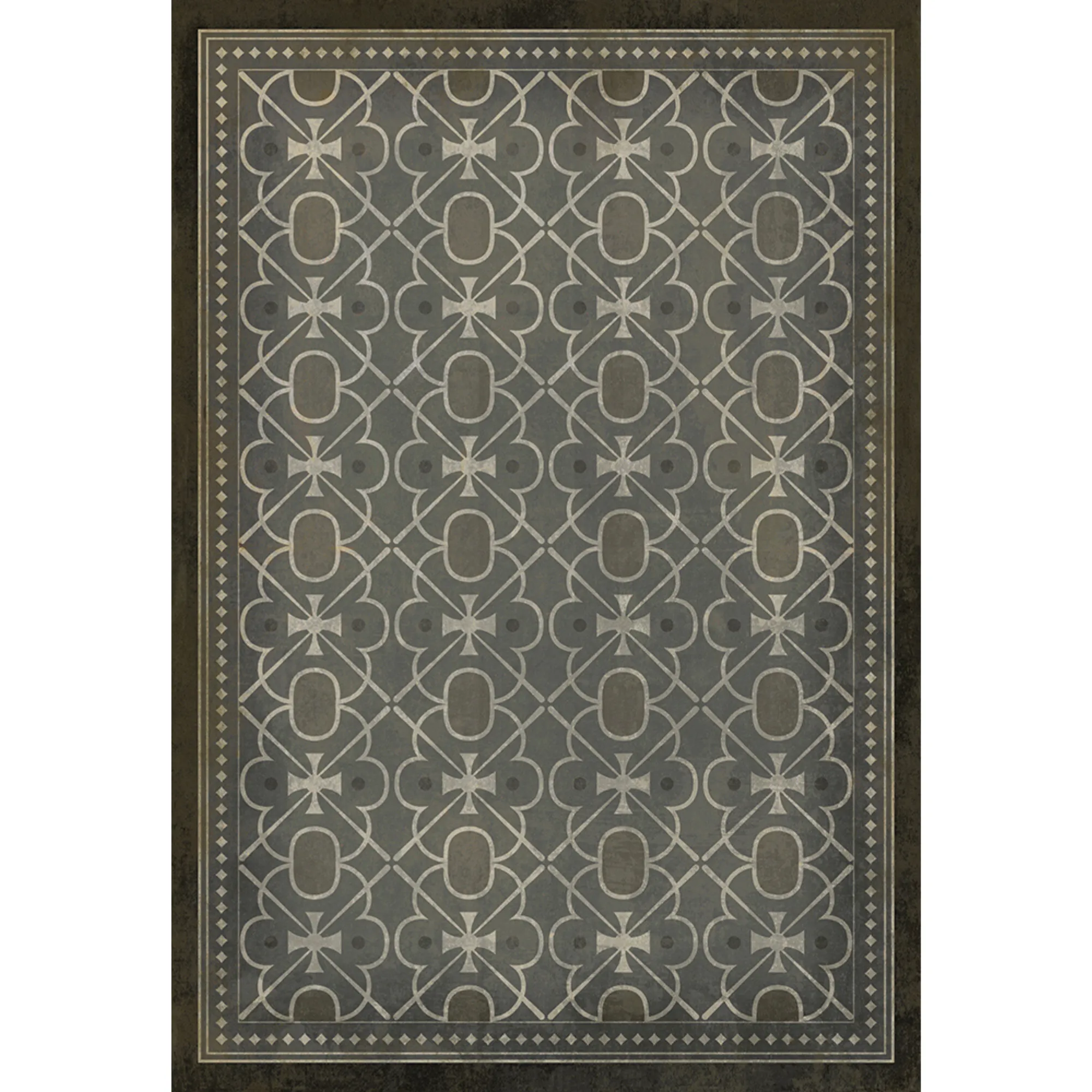 Pattern 05 "The River Thames" Vinyl Floorcloth - Spicher & Co.