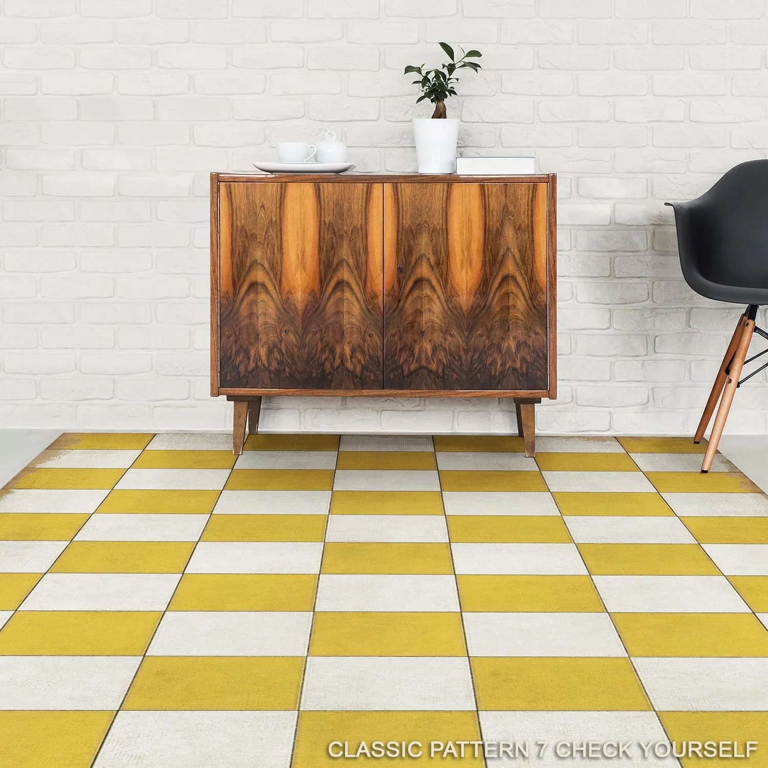 Pattern 07 "Check Yourself" Vinyl Floorcloth - Spicher & Co.