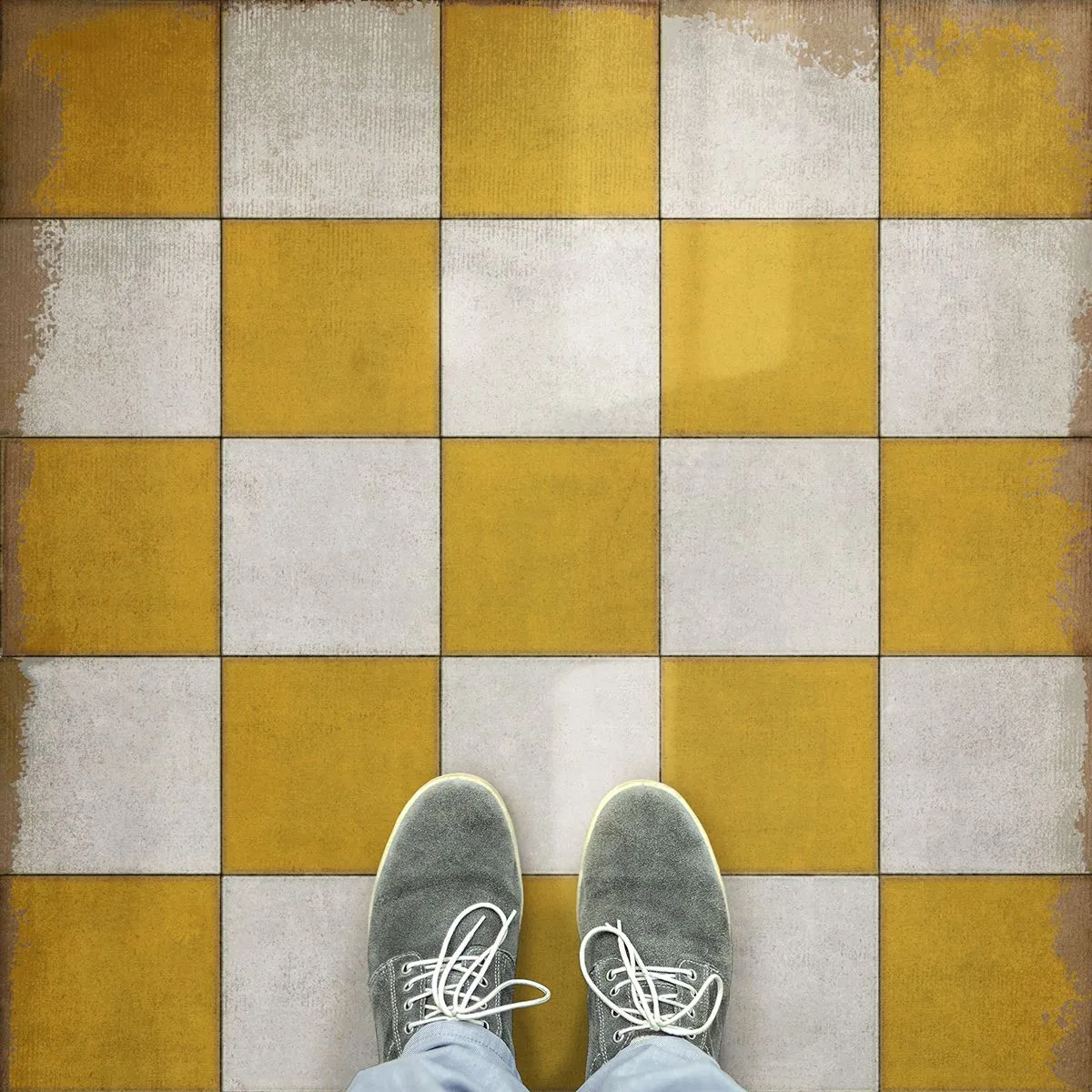 Pattern 07 "Check Yourself" Vinyl Floorcloth - Spicher & Co.