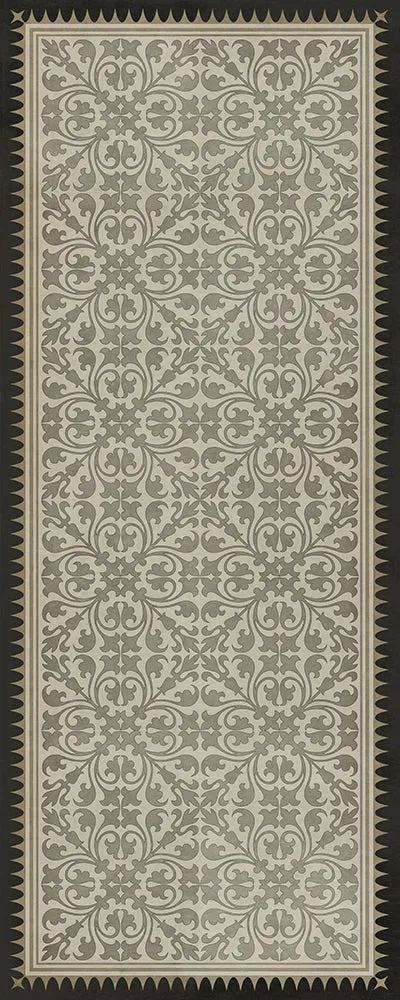 Pattern 21 "The White Knight" Vinyl Floorcloth - Spicher & Co.