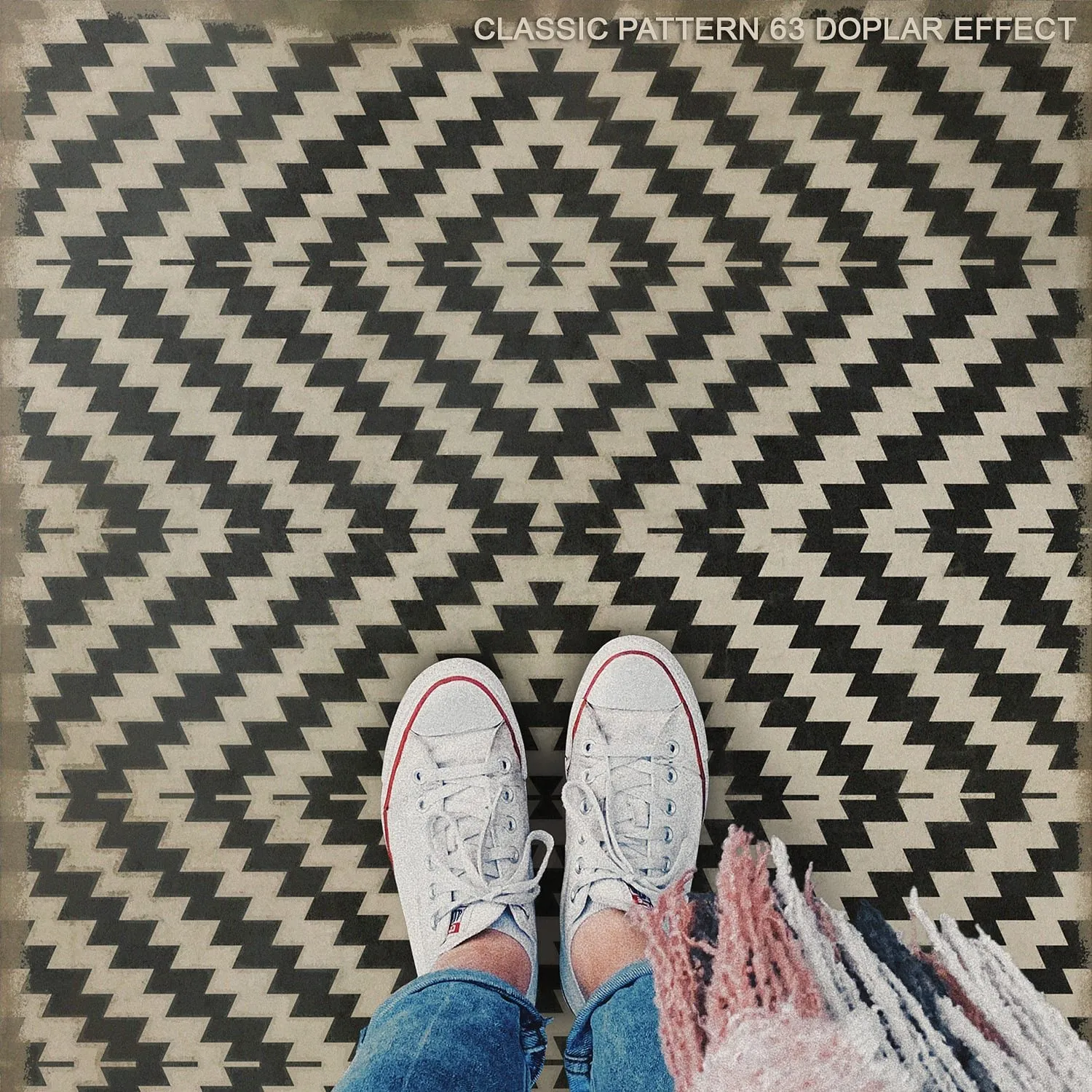 Pattern 63 "Doplar Effect" Vinyl Floorcloth - Spicher & Co.