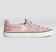 PEANUTS SLIP-ON PRO Snoopy Skate Rose Suede and Canvas Off-White Logo Women Sneaker