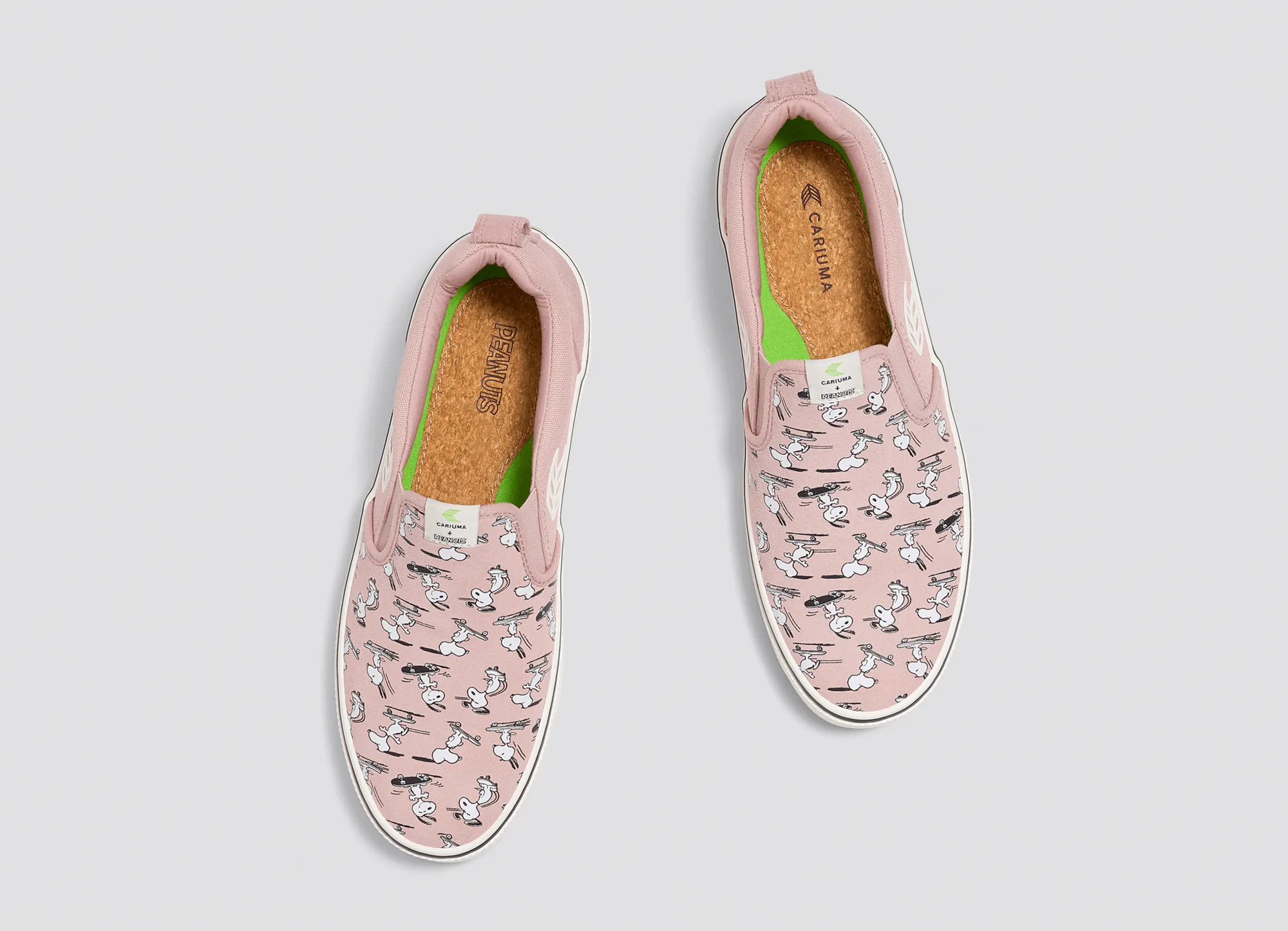 PEANUTS SLIP-ON PRO Snoopy Skate Rose Suede and Canvas Off-White Logo Women Sneaker