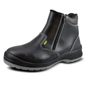 Perfit EIRENE SS513 EN ISO PFT PT-004-BK Dual Density Outsole Leather & Steel Toe Laced Shoes with Zipper