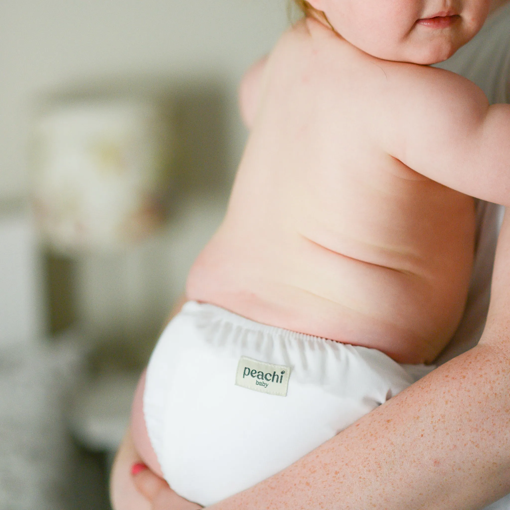 Plain Reusable Nappy Set - White